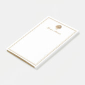Post-it® Elegant Gold Seashell & Pearls Custom Name Coastal (Incliné)