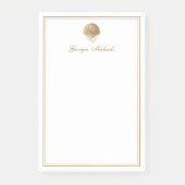 Post-it® Elegant Gold Seashell & Pearls Custom Name Coastal (Devant)