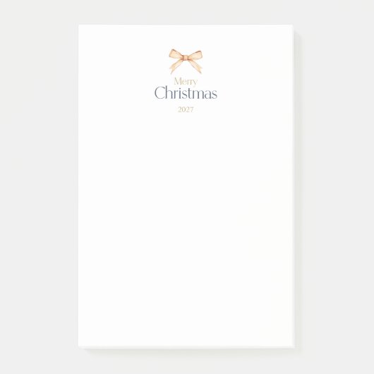 Post-it® Élégant «Joyeux Noël» Ruban doré de vacances (Devant)