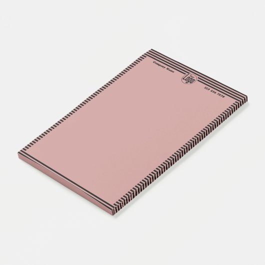 Post-it® Élégant logo professionnel noir et rose personnali (Incliné)