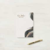 Post-it® Elegant Luxe Aesthetics Monogram Black Veil  (Sur un bureau)