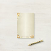 Post-it® Elégant Luxe, Faux Gold Roses (Sur un bureau)