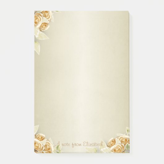 Post-it® Élégant Luxe, Roses Faux Or (Devant)