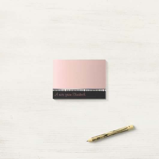 Post-it® Elégant Luxe Simple, Diamants, Perles (Sur un bureau)