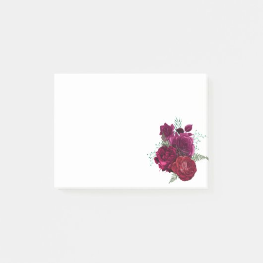 Post-it® Elegant Magenta Rose Floral Bouquet (Devant)