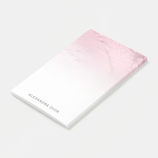 Post-it® Élégant marbre de parties scintillant d'or rose mi (Incliné)