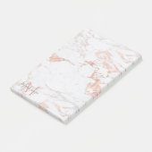 Post-it® Élégant marbre et Rose or monogramme (Incliné)