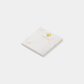 Post-it® Élégant Marbre Or Monogramme Or Nom blanc (Incliné)