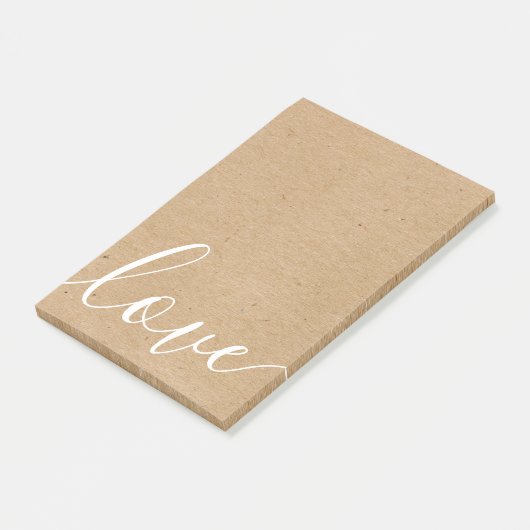 Post-it® Élégant Message de Script Moderne Kraft Rustique (Incliné)