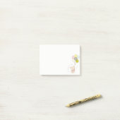 Post-it® Élégant Mignon Ours Blonde Fille Monogramme (Sur un bureau)