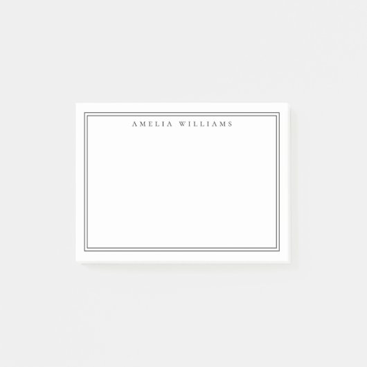Post-it® Elegant Minimalist Black and White Two Border (Devant)