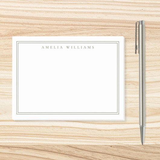 Post-it® Elegant Minimalist Olive Green Two Border