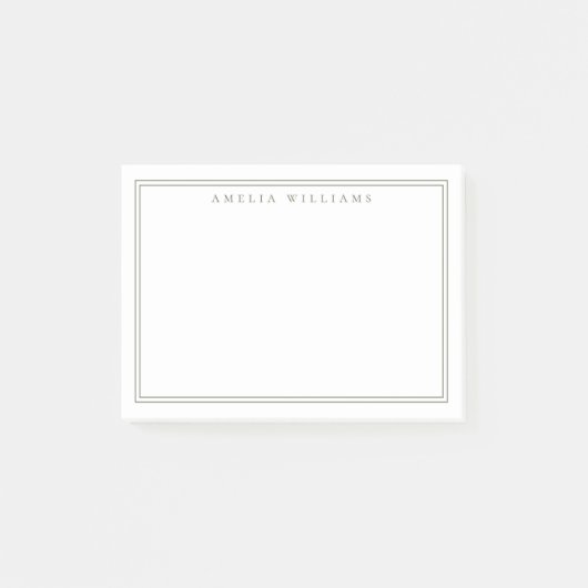 Post-it® Elegant Minimalist Olive Green Two Border (Devant)