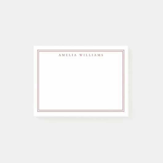 Post-it® Elegant Minimalist Red Two Border (Devant)