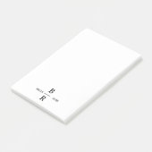 Post-it® Elegant Minimalist Wedding Monogram Design (Incliné)