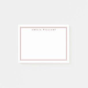 Post-it® Élégant Minimaliste Rouge Deux Bordures