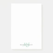 Post-it® Élégant Mint Green Chic Brush Script Monogramme mi (Devant)