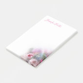 Post-it® Élégant Modèle d'aquarelle Script Rose (Incliné)