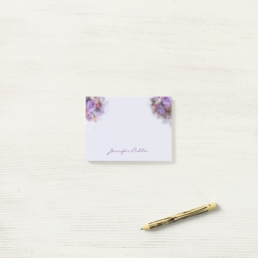 Post-it® Élégant Modèle d'oeuvres d'art Huile Couleurs Fleu (Sur un bureau)