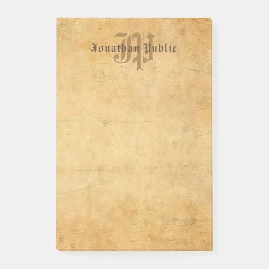 Post-it® Élégant Modèle Monogramme manuscrit classique (Devant)