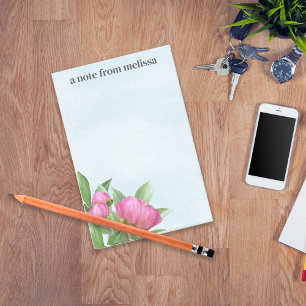 Post-it® Elegant Modern Watercolor Pink Peonies Floral