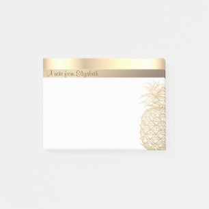 Post-it® Élégant Moderne Chic Doré Ananas - Personnalisé