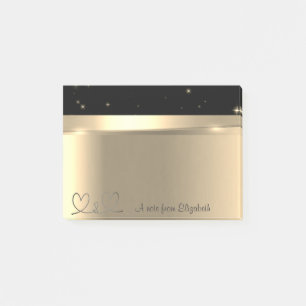 Post-it® Élégant Moderne  Cœurs en Or - Personnalisé