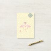 Post-it® Élégant moderne flamants mignons monogramme damas (Sur un bureau)