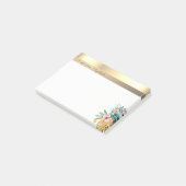 Post-it® Élégant Moderne Fleur de Lys Ananas Doré (Incliné)