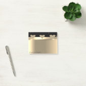 Post-it® Elégant Moderne Glitterie Coeurs Or - Personnalisé (Bureau)