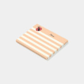 Post-it® Élégant moderne mignon rayures de coccinelle perso (Incliné)