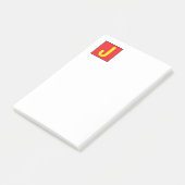 Post-it® Élégant Moderne Professionnel Monogramme Rouge Jau (Incliné)