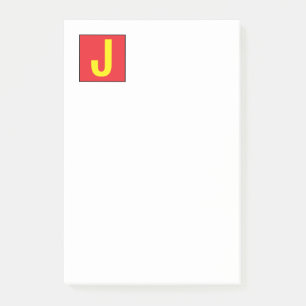 Post-it® Élégant Moderne Professionnel Monogramme Rouge Jau