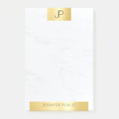 Post-it® Élégant Monogram Gold Marble Modèle moderne (Devant)