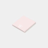 Post-it® Élégant Monogramme blanc initial rose pâle (Incliné)