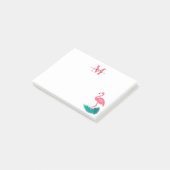 Post-it® Élégant Monogramme Feuille Tropical Flamant rose r (Incliné)