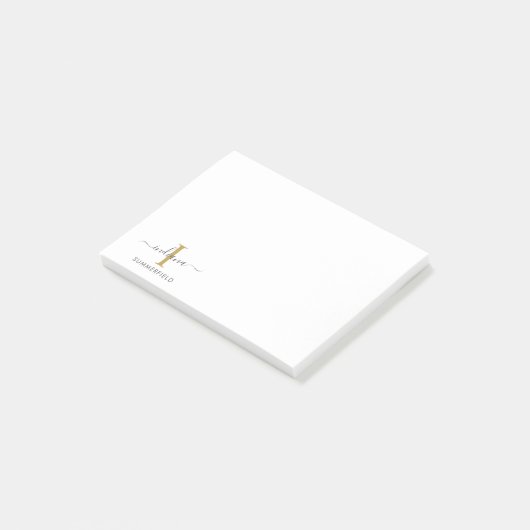 Post-it® Élégant Monogramme Initial Élégant Script personne (Incliné)