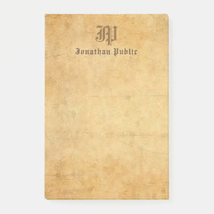 Post-it® Élégant Monogramme manuscrit Modèle Vintage