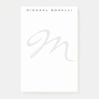 Post-it® Élégant Monogramme Moderne Lettre initiale Votre n