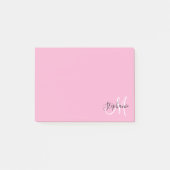 Post-it® Élégant Monogramme noir et blanc rose clair (Devant)