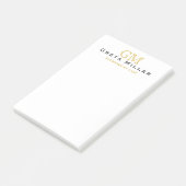 Post-it® Élégant Monogramme Or Classique Simple (Incliné)