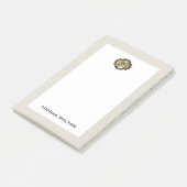 Post-it® Élégant Monogramme Or Cuir Blanc Crème Aspect (Incliné)