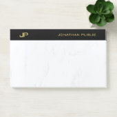 Post-it® Élégant Monogramme Professionnel Noir Or Simple (Bureau)