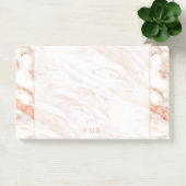 Post-it® Élégant Monogramme sur Rose en cuivre chic en marb (Bureau)