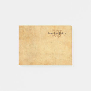 Post-it® Élégant Monogramme Vintage Vieux Style Texte main