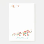 Post-it® Élégant Motif décoratif floral orné d'éléphant (Devant)