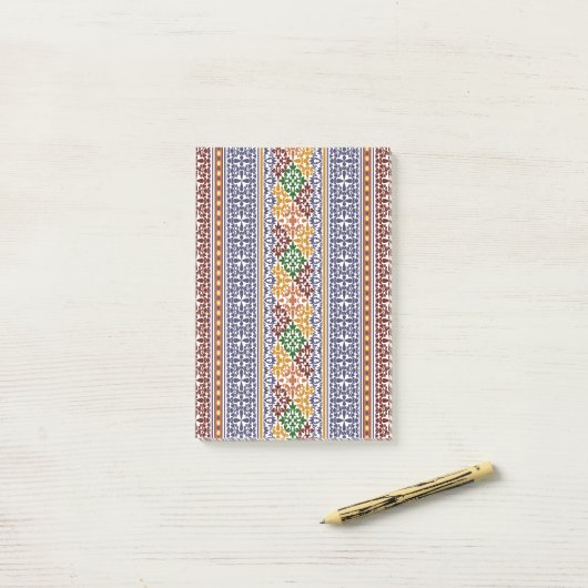 Post-it® élégant motif ethnique (Sur un bureau)