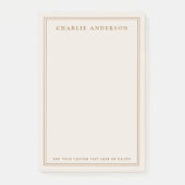 Post-it® Elegant name double border light tan brown (Devant)