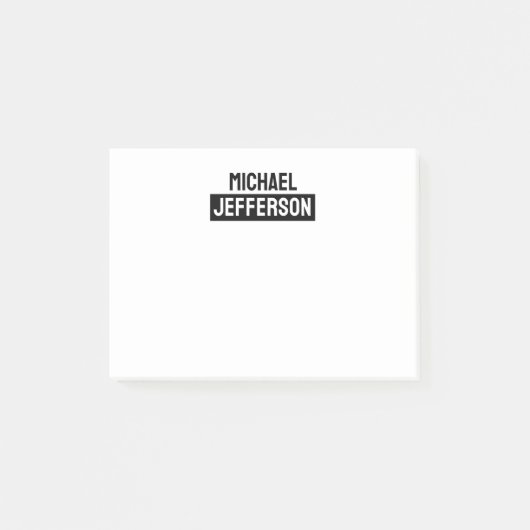 Post-it® Élégant noir blanc clair personnalisé (Devant)