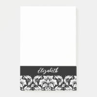 Elégant noir blanc Damas
